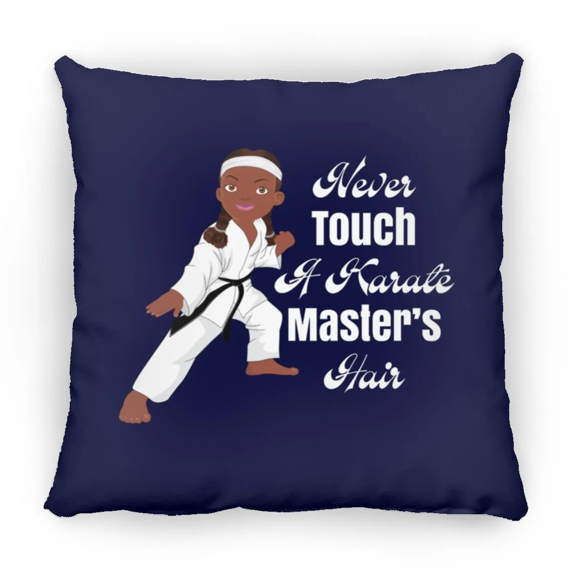 Girls Black Belt Square Pillow