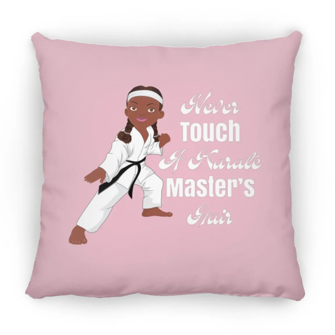 Girls Black Belt Square Pillow