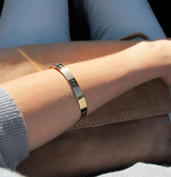 Inspirational Gold Cuff Bracelet