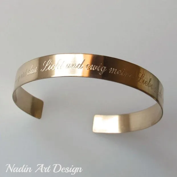 Inspirational Gold Cuff Bracelet