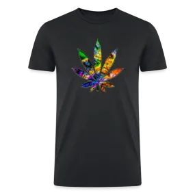 Kaleidoscope Rainbow Leaf: Organic Tri-Blend Multicolor Cannabis Tee