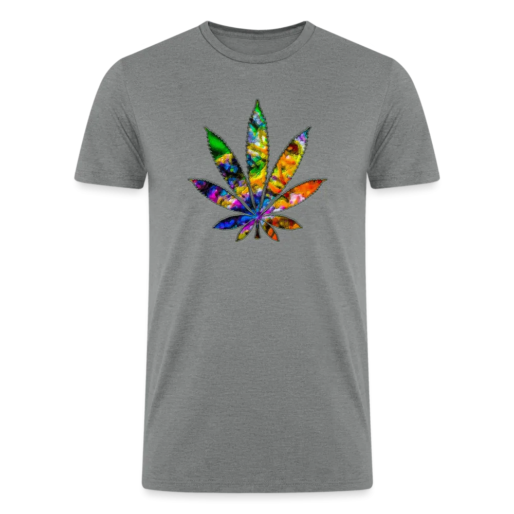 Kaleidoscope Rainbow Leaf: Organic Tri-Blend Multicolor Cannabis Tee