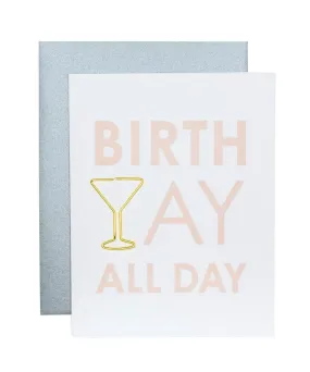 Letterpress Paperclip Card - Birth Yay All Day