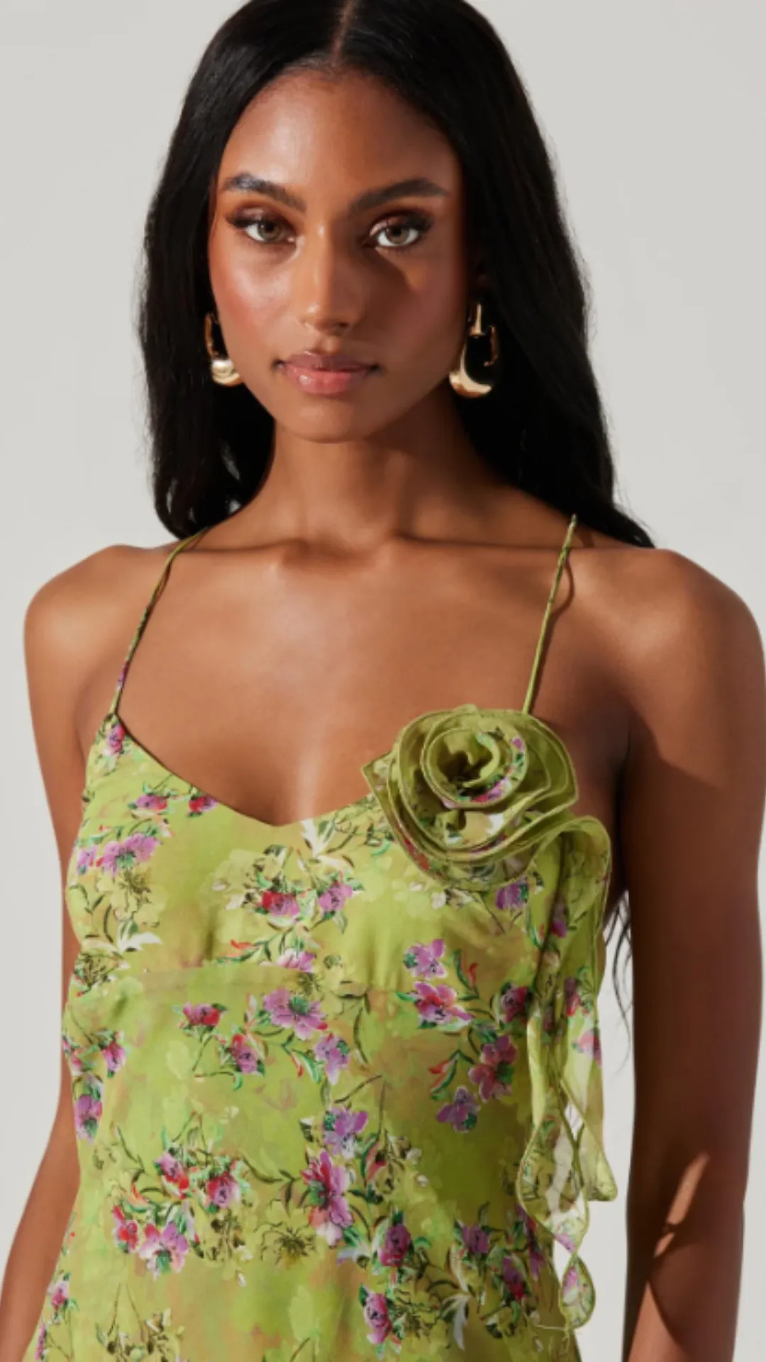 Locklear Floral Mini Dress - Green Floral