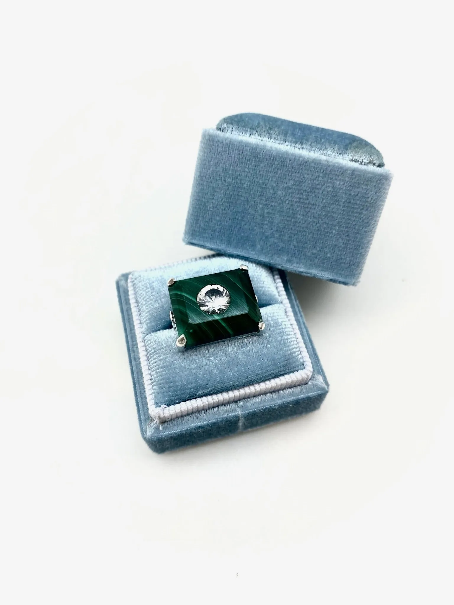 Malachite & Herkimer Earnest Ring