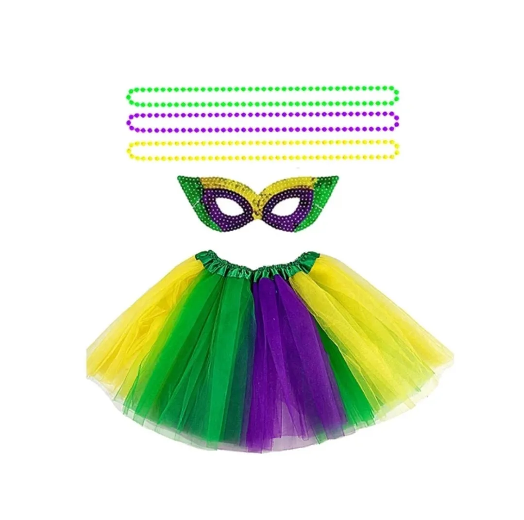 Mardi gras maskarade and tulla set