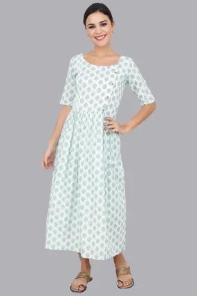 Mint Gathered Maxi Dress for Women