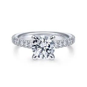 Mounting Only, 18K White Gold Round Cathedral Diamond Ring