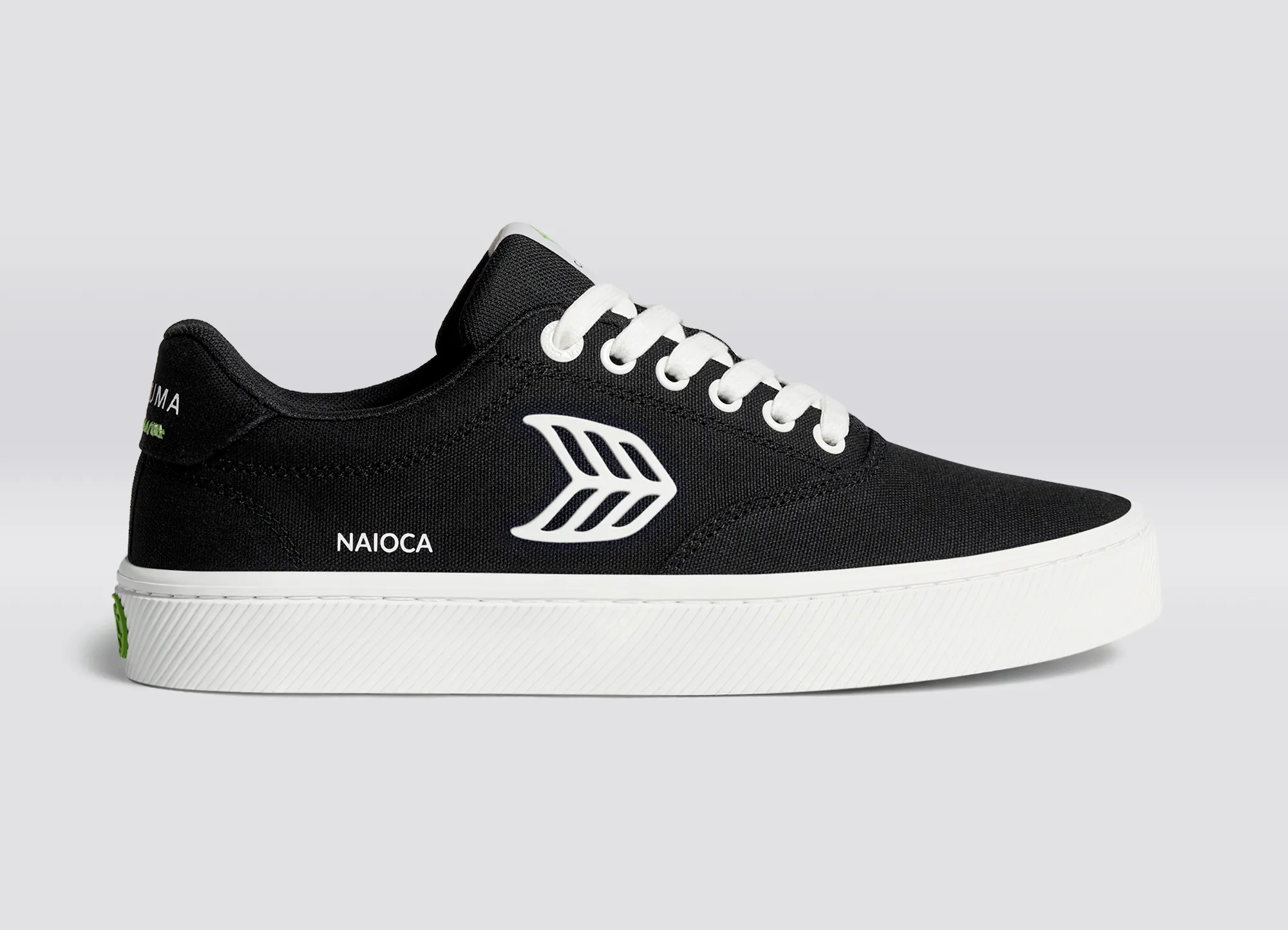 NAIOCA Canvas Black Canvas Off-White Logo Sneaker Women