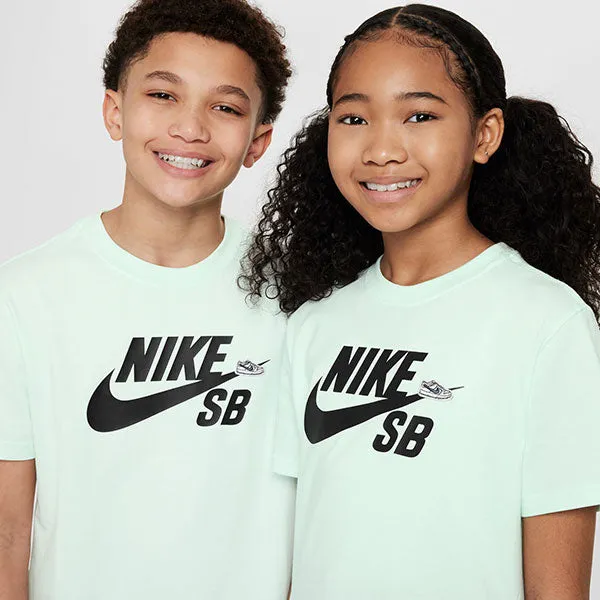 Nike SB NSW SB Logo Big Kids Tee Barely Green