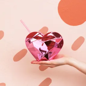 Pink Disco Heart Sipper