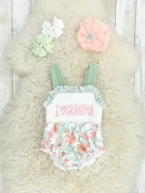 "I Love Grandma" Floral Bubble