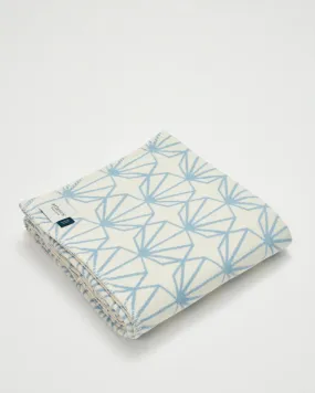 Recycled Cotton Powder Blue Geo Design Blanket