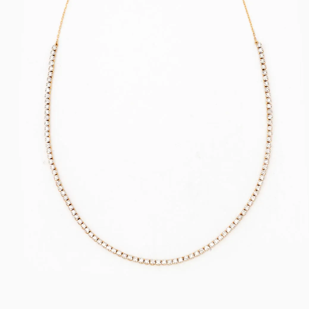 Round Diamond Half Riviera Necklace