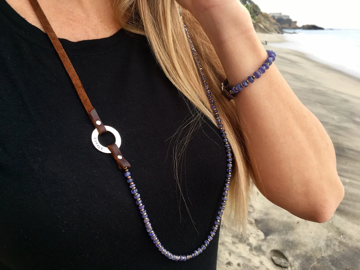 Serenity Necklace:  Tanzanite to Celebrate Individuality with Inhale - Exhale Reminders