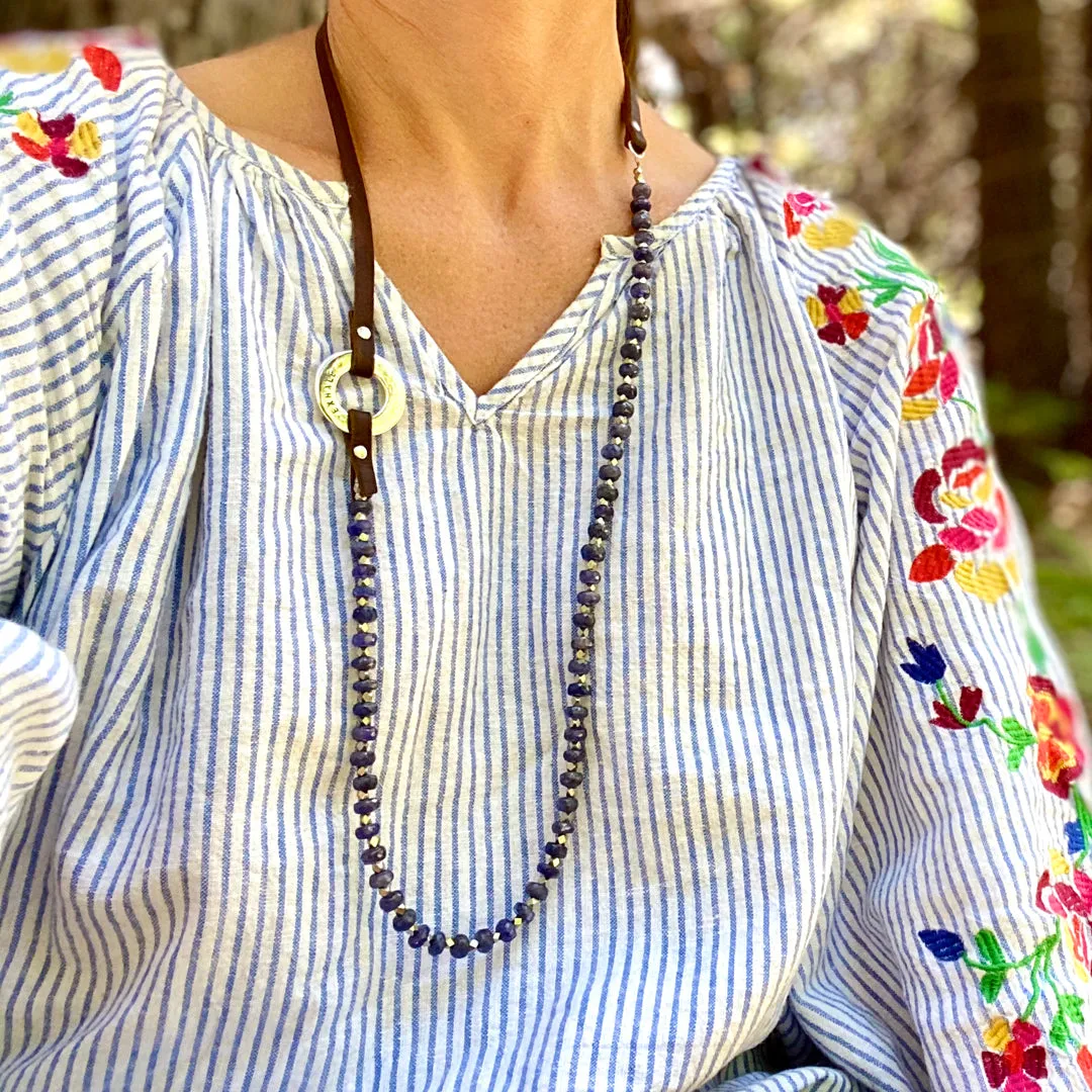 Serenity Necklace:  Tanzanite to Celebrate Individuality with Inhale - Exhale Reminders