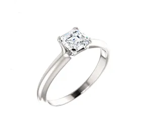 Solitaire Setting for Asscher Cut Diamond