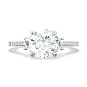 Tacori 18k Lunetta Crescent Round 3-Stone Engagement Ring