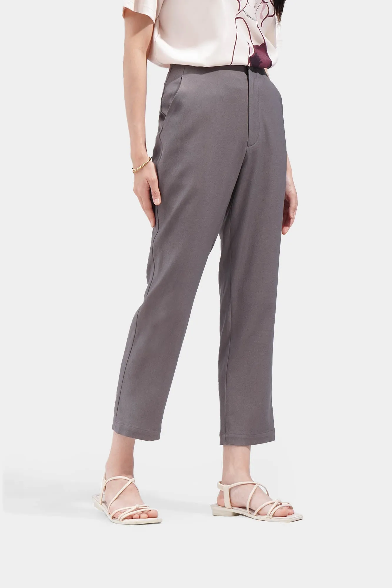 Tapered Structured Trousers