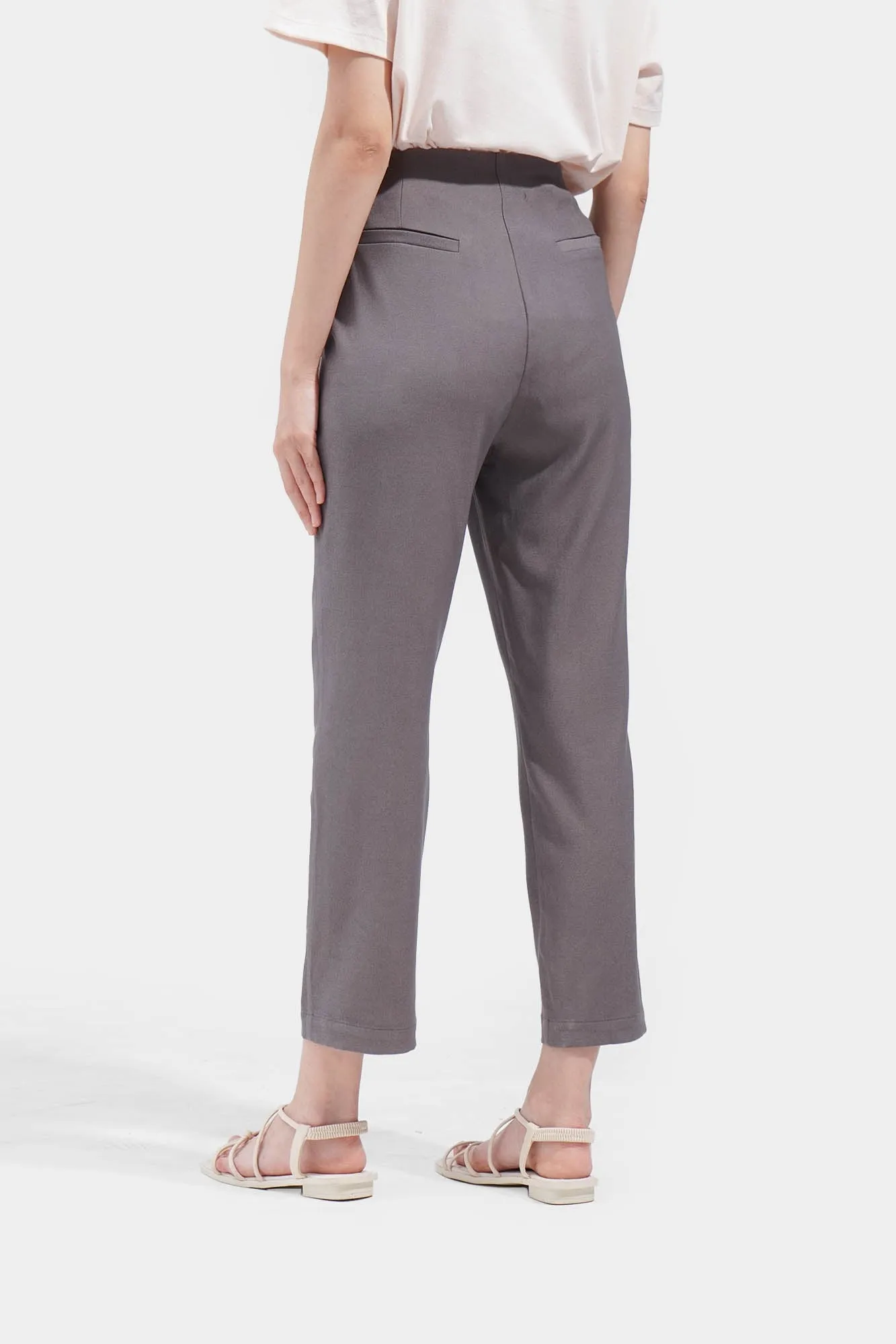 Tapered Structured Trousers