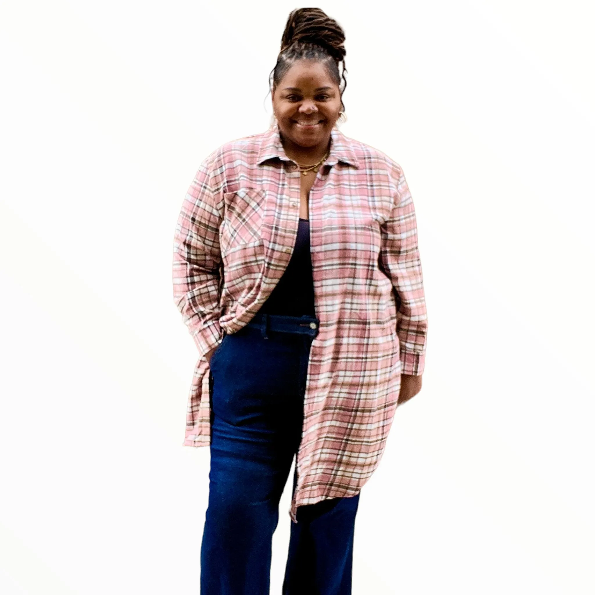 Women’s Plus Size Plaid Duster/Dress