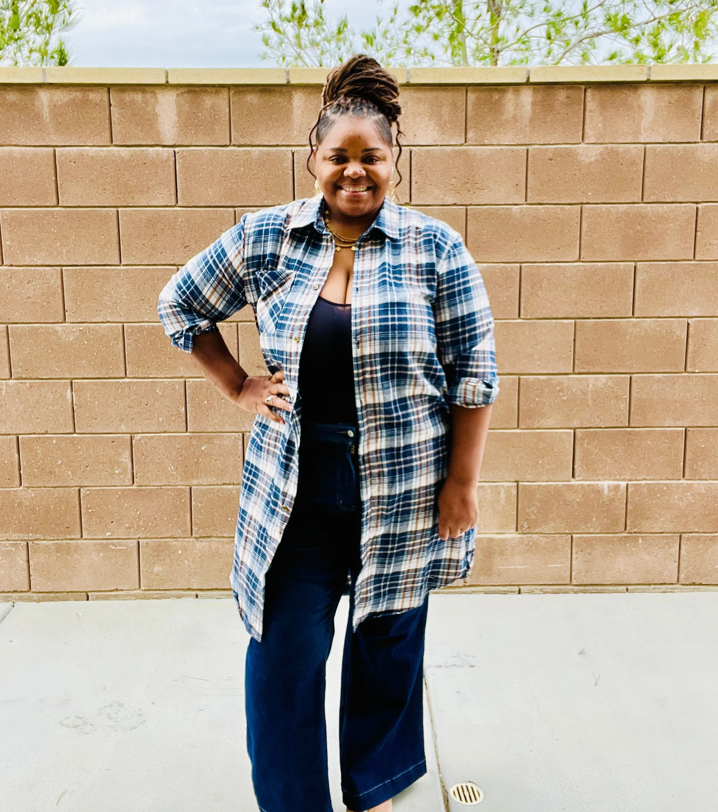 Women’s Plus Size Plaid Duster/Dress