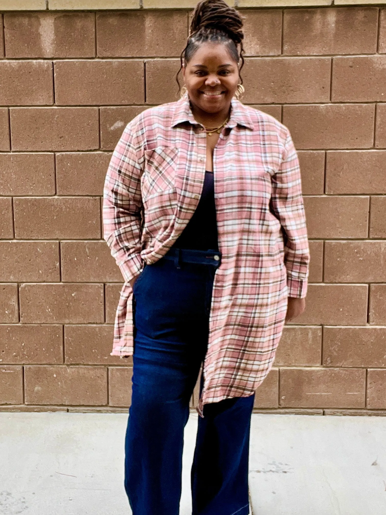 Women’s Plus Size Plaid Duster/Dress